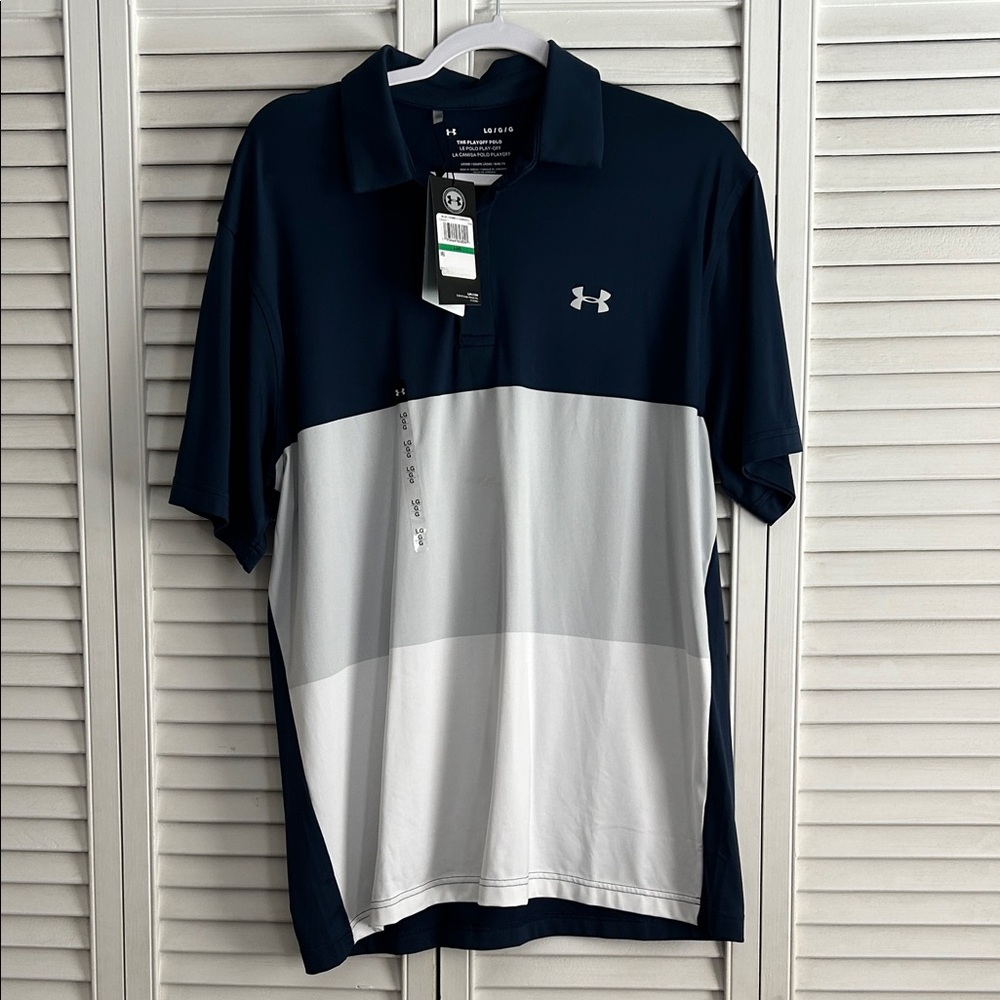 Under Armour Men's Polo in Navy and Light Gray